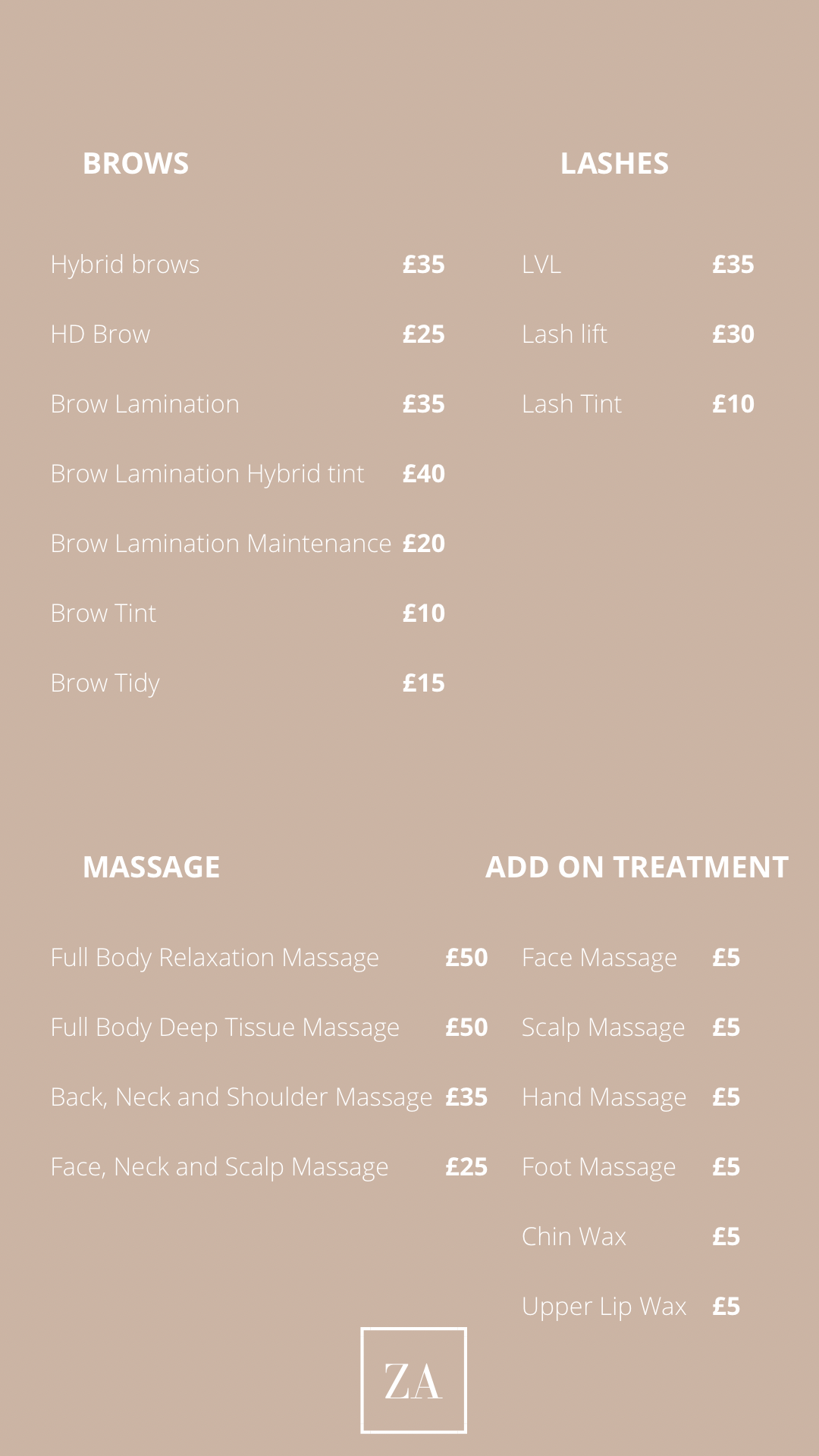 beauty prices Luxuxry hairdressers